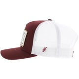 Hooey "Rank Stock" Hat Maroon/White W/Rectangle Patch