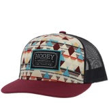 Hooey "Doc" Hat Cream Pattern /Charcoal W/Black & Turquoise Patch