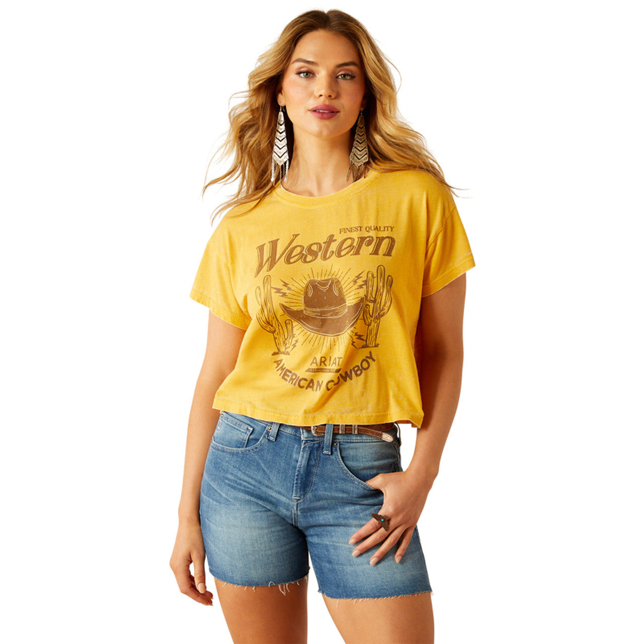 Ariat Women’s Cropped Gold Rush Mango Mojito  T-Shirt