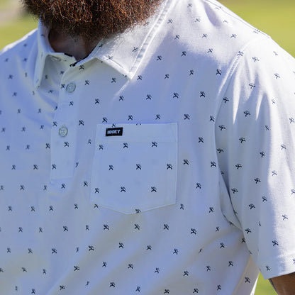 Hooey hot-Shot" White W/Navy Logo Polo