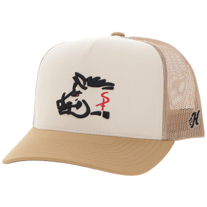 Hooey "Sniper Pig" Hat Tan W/Black & Red Logo SP2602T-TN