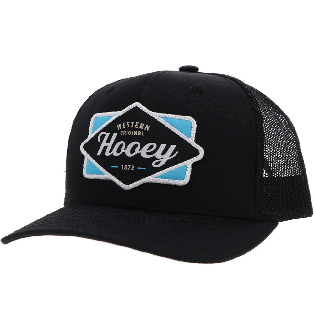 Hooey "Diamond" Hat Black W/Light Blue/Black/ White Patch  2322T-BK