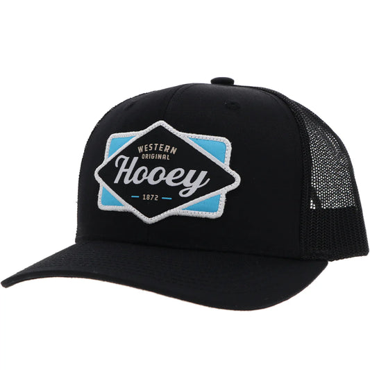 Hooey "Diamond" Hat Black W/Light Blue/Black/ White Patch  2322T-BK