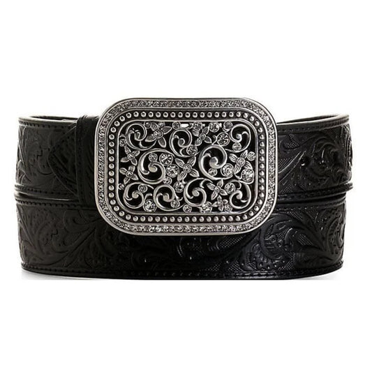Ariat Women's Black Rhinestone Filigree Belt A10006901