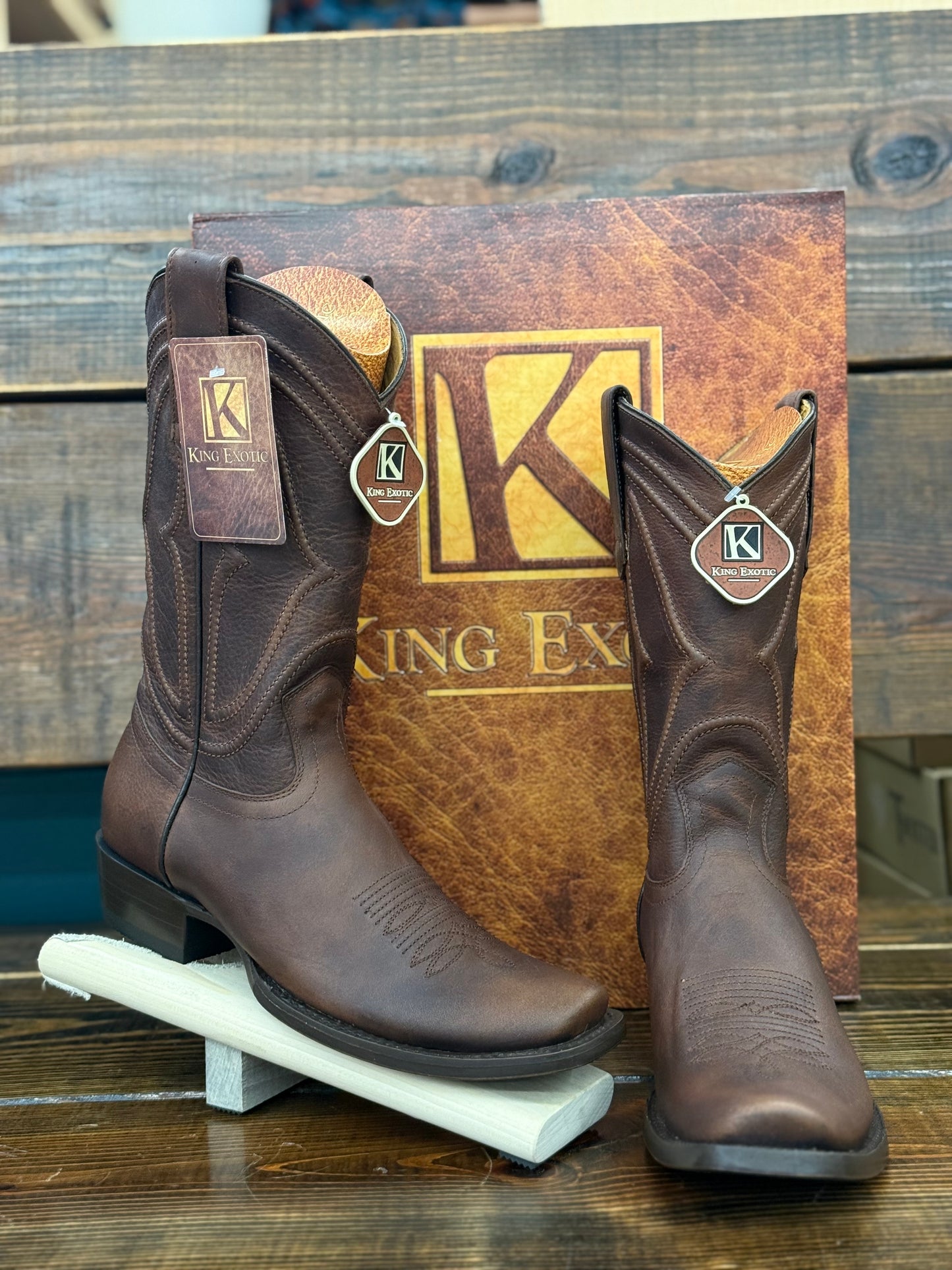 King Exotic Men’s Cutter Toe Rage Walnut Boots 4749940