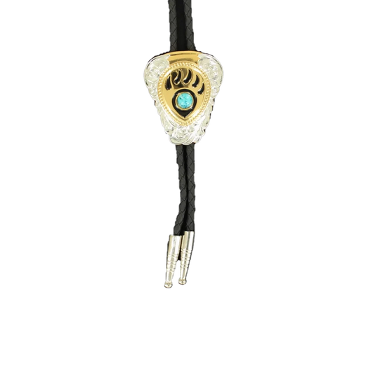 Double S Adult Bear Claw with Turquoise Stone Bolo Tie