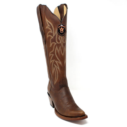 Los Altos Ladies Snip Toe Tall Shaft Rage Walnut Boots