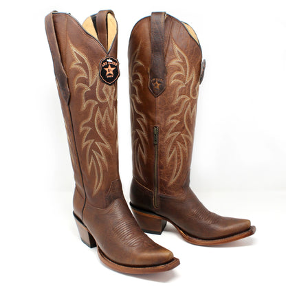 Los Altos Ladies Snip Toe Tall Shaft Rage Walnut Boots