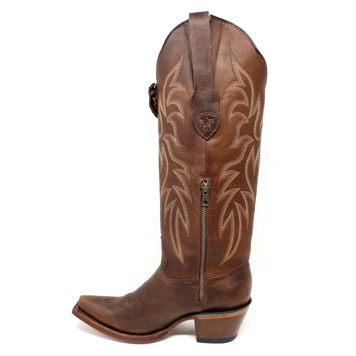 Los Altos Ladies Snip Toe Tall Shaft Rage Walnut Boots