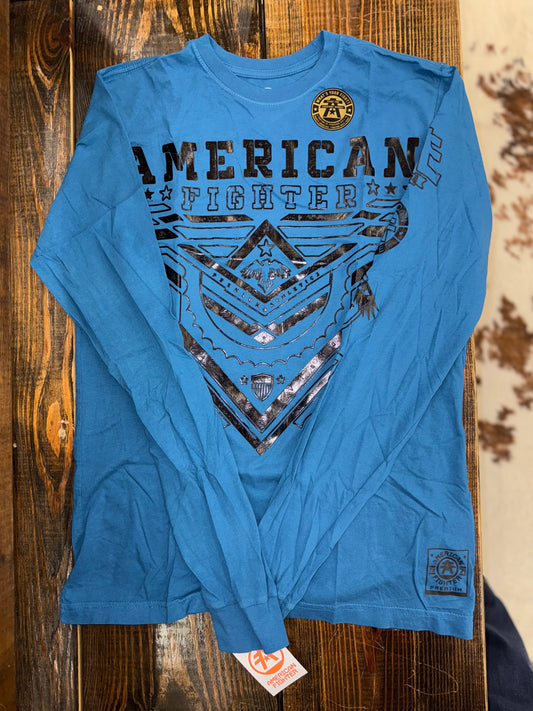 American Fighter Barnhill Men  L/S Tee Ocean Blue FM16063