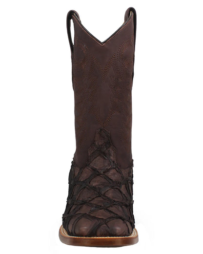 Los Altos Exotic Fish Boots Inverted Pirarucu Tabacco SQ Toe 8221059
