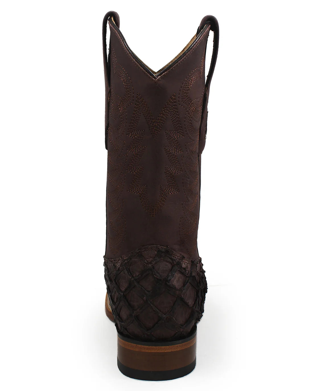 Los Altos Exotic Fish Boots Inverted Pirarucu Tabacco SQ Toe 8221059