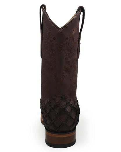 Los Altos Exotic Fish Boots Inverted Pirarucu Tabacco SQ Toe 8221059