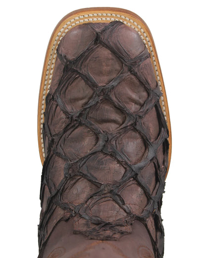 Los Altos Exotic Fish Boots Inverted Pirarucu Tabacco SQ Toe 8221059