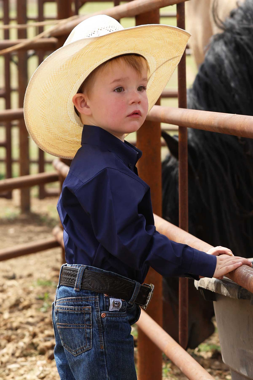 Cinch Infant Boy's Solid Royal Blue Button Down Shirt MTW7062412