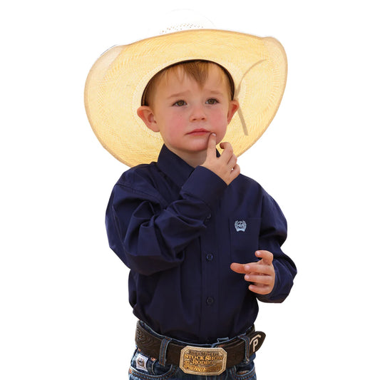 Cinch Toddler Boy's Solid Royal Blue Button Down Shirt MTW7061412