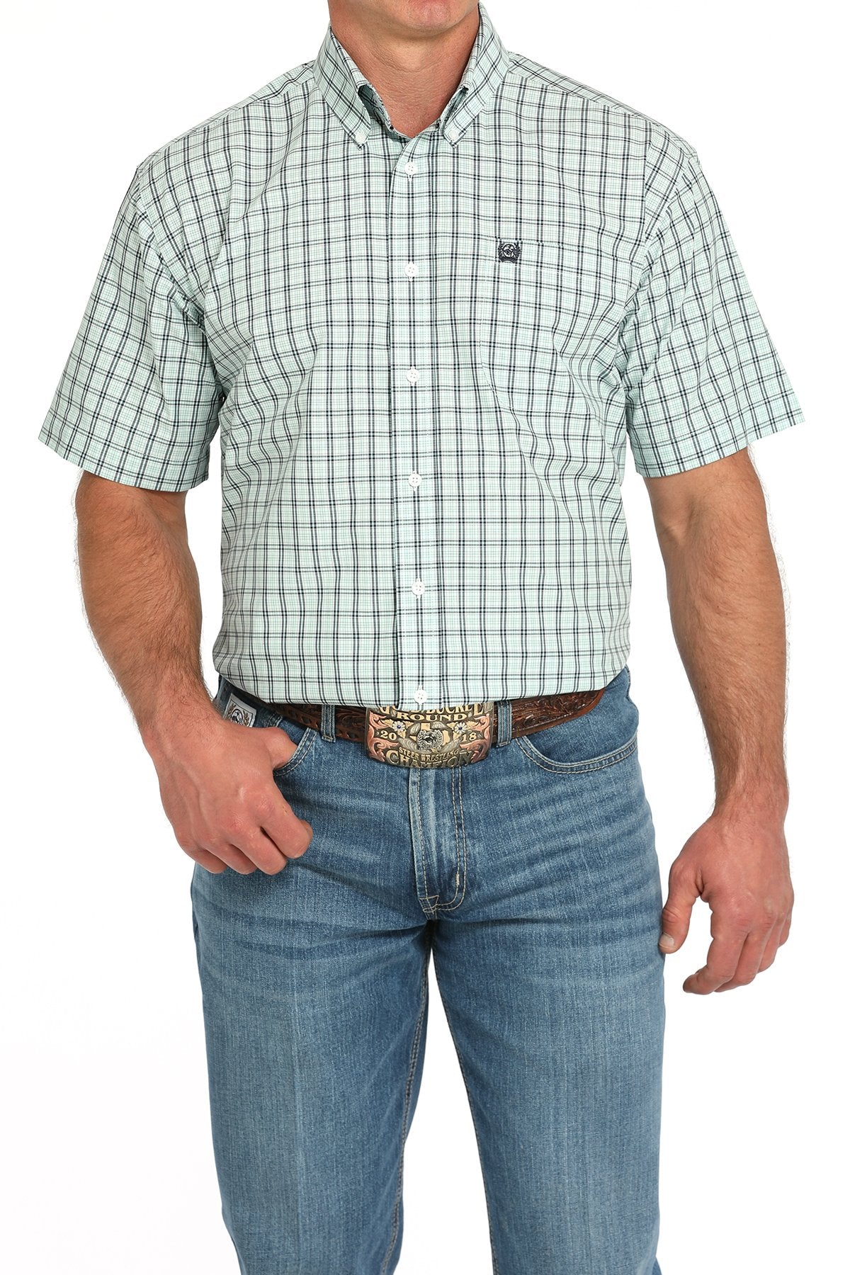 Cinch Men’s SS Plaid Button Down Western Shirt