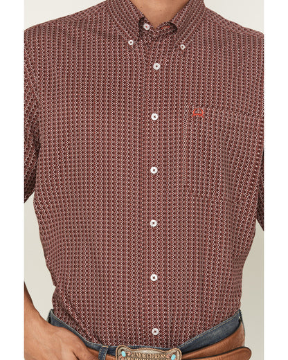 Cinch Men's ArenaFlex Burgundy Geo Print Western Shirt