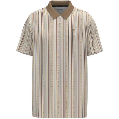 MENS POLO HOOEY WEEKENDER VERTICAL STRIPE GREY