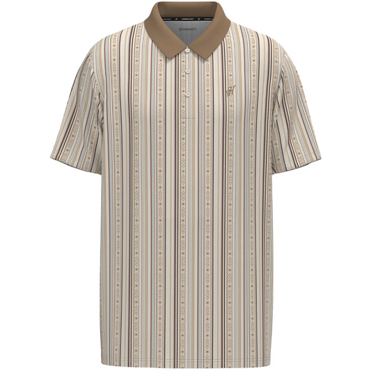 MENS POLO HOOEY WEEKENDER VERTICAL STRIPE GREY