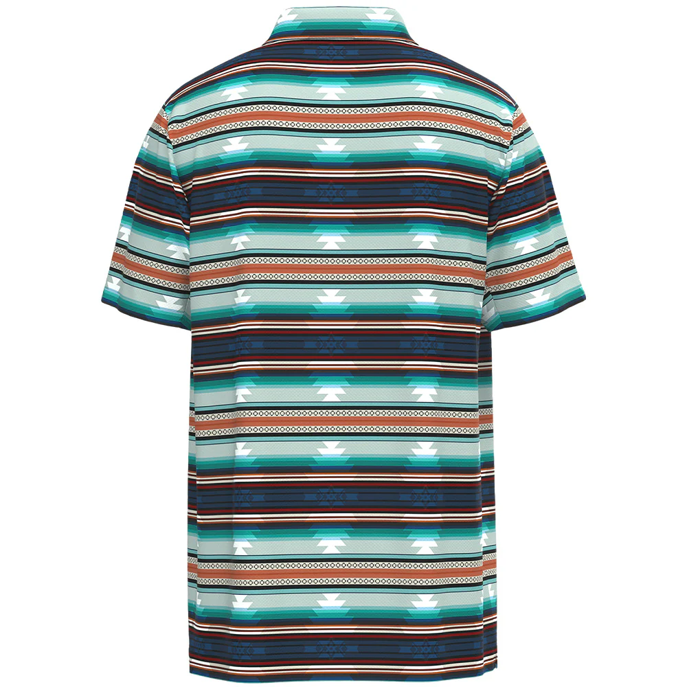Hooey Men’s Polo Red blue Stripe Aztec Pattern