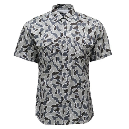 HOOEY "SOL" SHORT SLEEVE PEARL SNAP SHIRT GREY CAMO