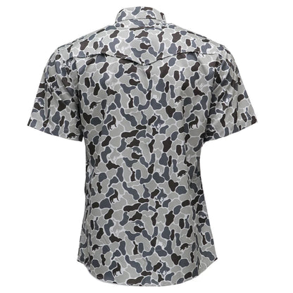 HOOEY "SOL" SHORT SLEEVE PEARL SNAP SHIRT GREY CAMO