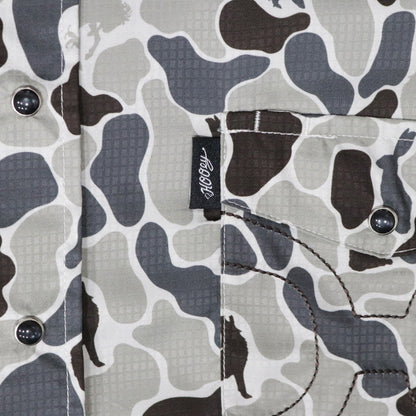 HOOEY "SOL" SHORT SLEEVE PEARL SNAP SHIRT GREY CAMO