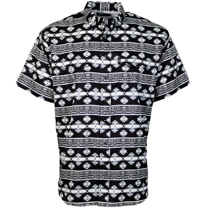 HOOEY MENS "SOL" SHORT SLEEVE PEARL SNAP SHIRT BLACK/AZTEC