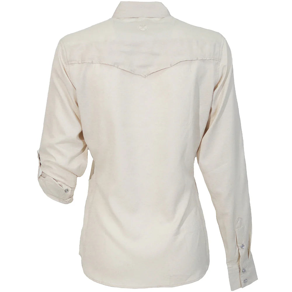 HOOEY "SOL" LADIES LONG SLEEVE PEARL SNAP SHIRT CREAM