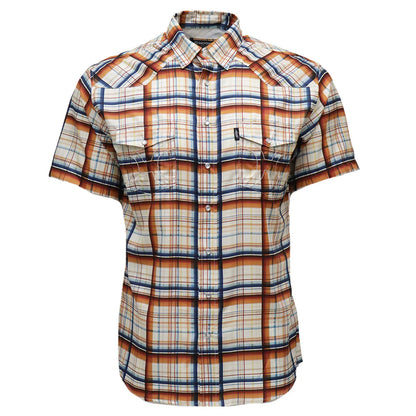 HOOEY "SOL" S/S PEARL SNAP SHIRT CREAM W/PLAID PATTERN