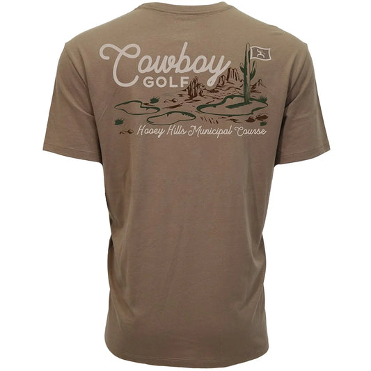 HOOEY "HOOEY HILLS" BROWN COWBOY GOLF T-SHIRT