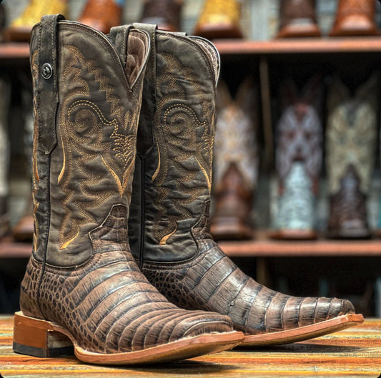 Tanner Mark Men’s Caiman Belly Nicotine Boots