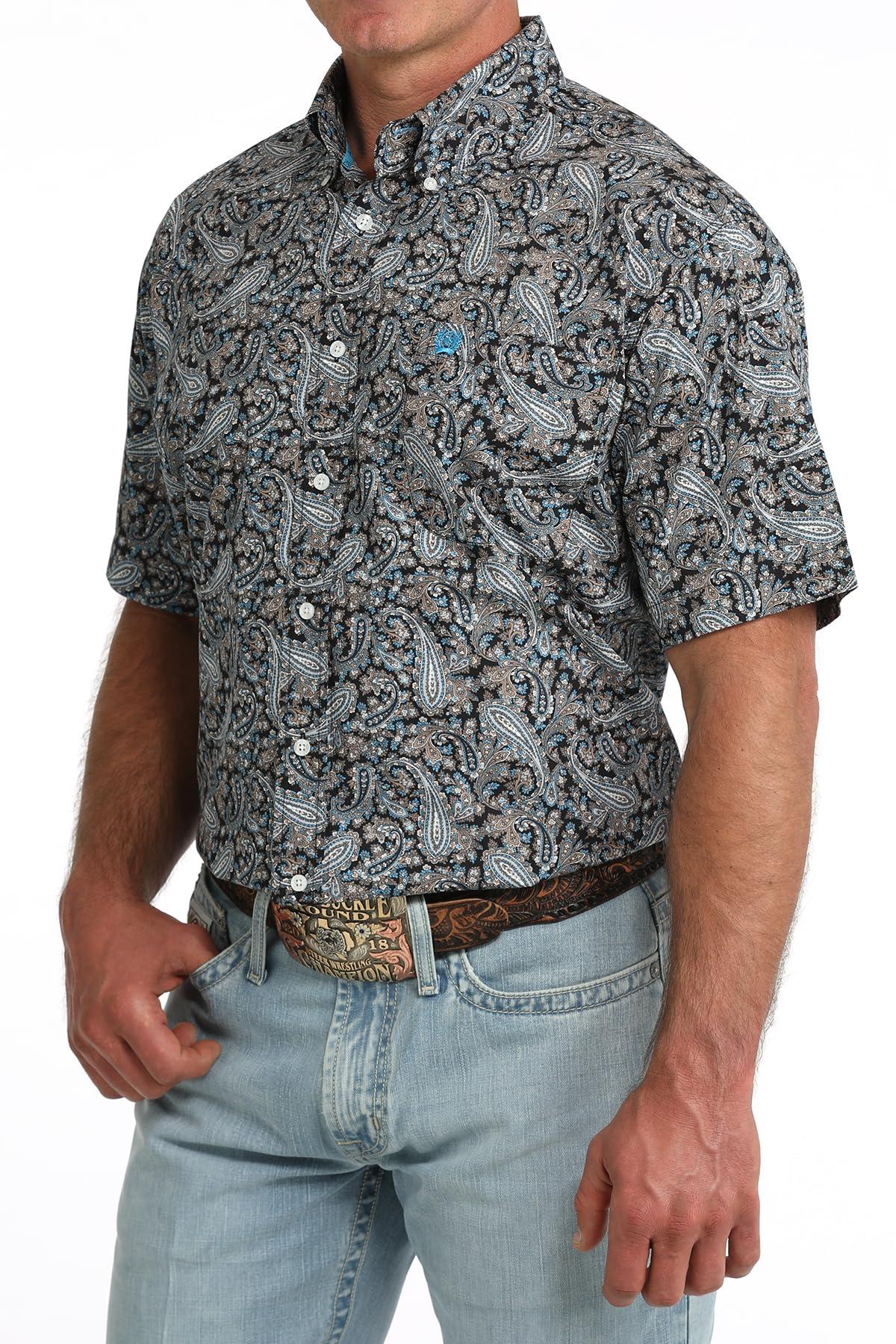 Cinch Western Shirt Mens S/S Button Medium Multi MTW1111522