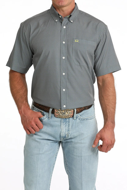 Cinch Men’s  ArenaFlex grey Plaid Print SS Shirt MTW1704168