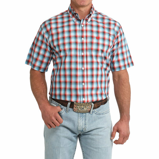 Cinch Men’s Short Sleeve Plaid Button Down Shirt MTW1111521