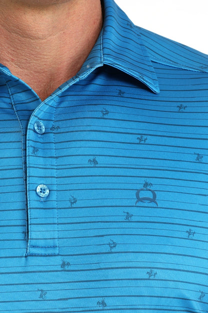 Cinch Men’s Blue Rodeo Print Polo MTK1865044