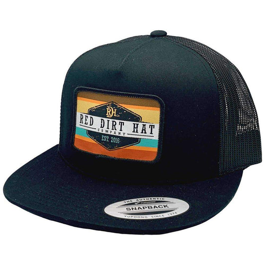 Red Dirt Hat Company Co Army Sunset Black Cap