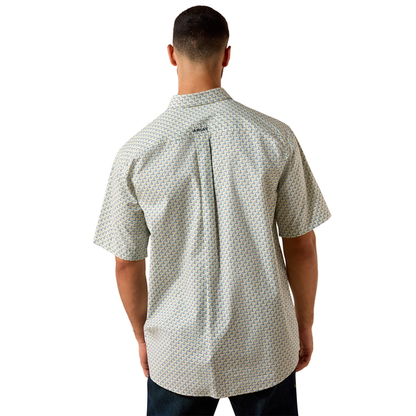 Ariat Men’s Pall White Geo Print SS Shirt 10071727