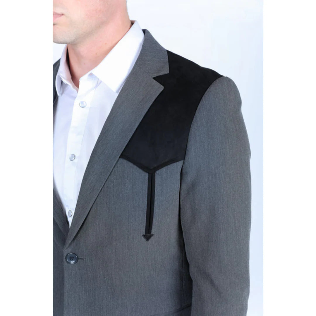 Platini Men's Western Suit Charcoal WST9748