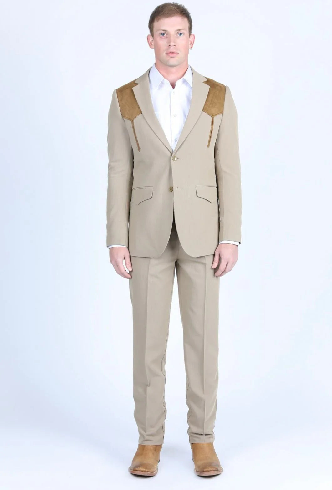 Platini Men's Western Suit Khaki WST9746