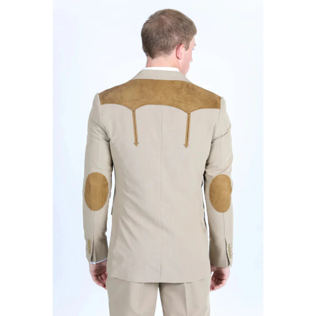 Platini Men's Western Suit Khaki WST9746
