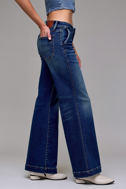 Hidden Women’s Dark Wash Stretch Trouser Low Rise Flare HD3335CF-DK
