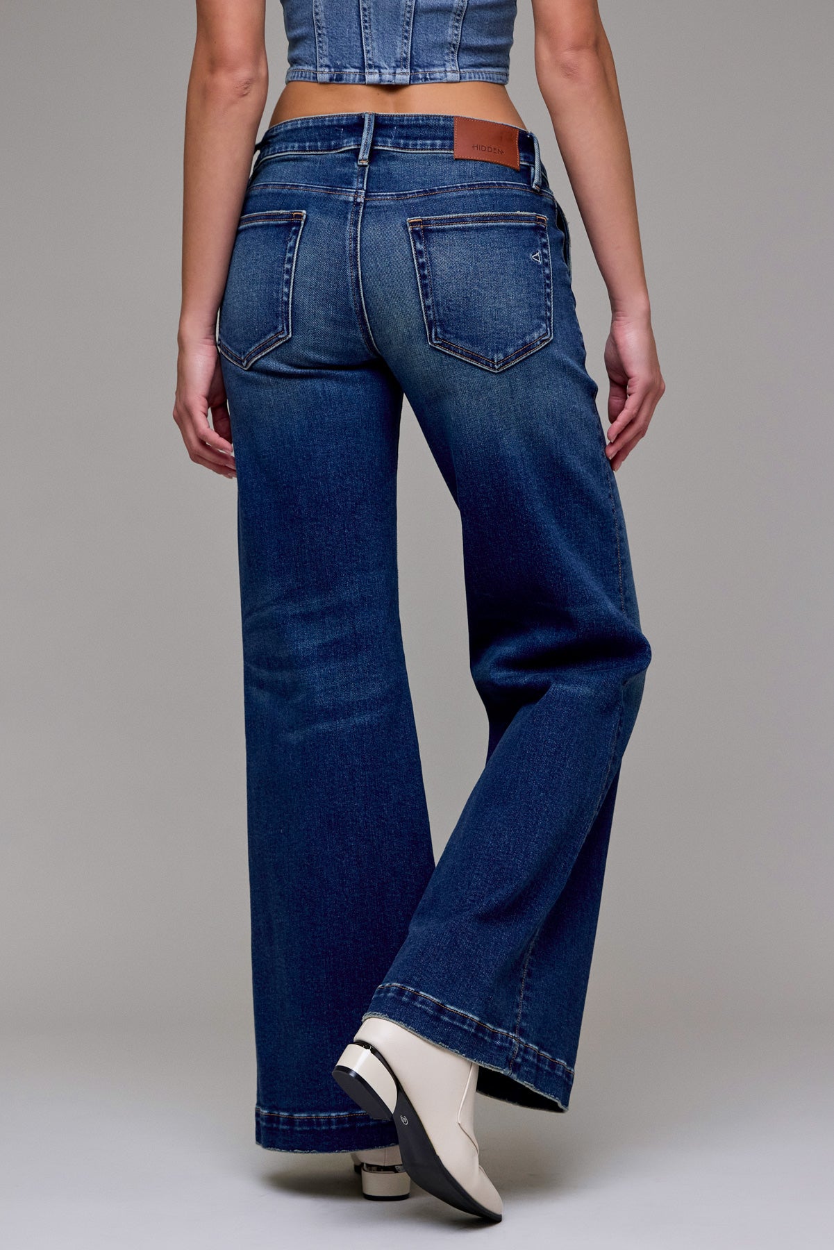 Hidden Women’s Dark Wash Stretch Trouser Low Rise Flare HD3335CF-DK