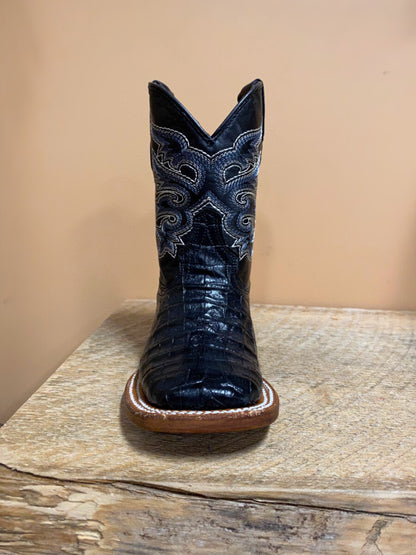 Tanner Mark Kids Boots Caiman Belly Print Black