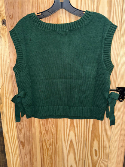 Blu Pepper Cable Knit Boxy Sweater Green CR2709