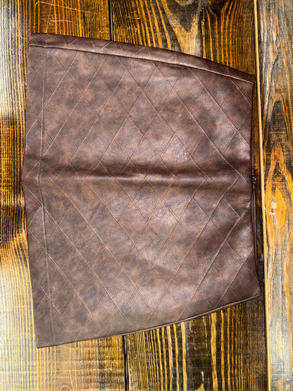 The Workshop By Blu Pepper Diamond Leather Mini Skirt Brown TW2022