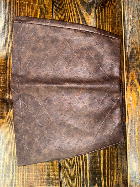 The Workshop By Blu Pepper Diamond Leather Mini Skirt Brown TW2022