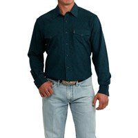 Cinch Men’s Teal Paisley Snap Long Sleeve Shirt MTW1303107