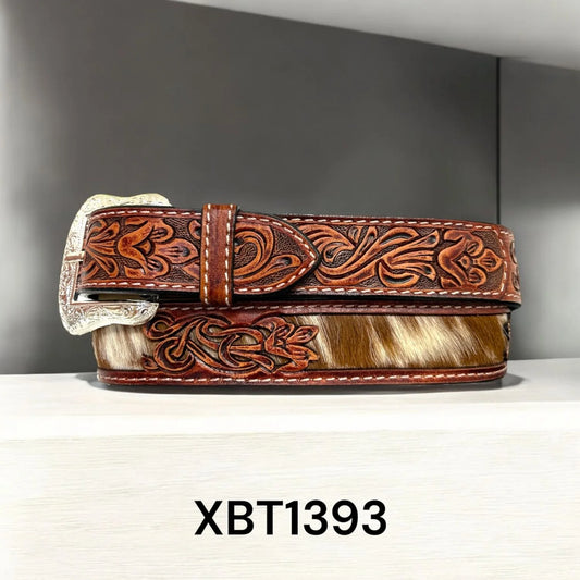 Twisted X Hand Belt W Carving Filigree Cut Hair On Inlay & TT Finish